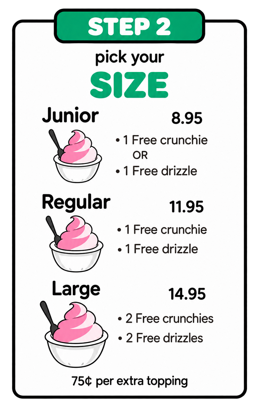 Step 2: Pick your size